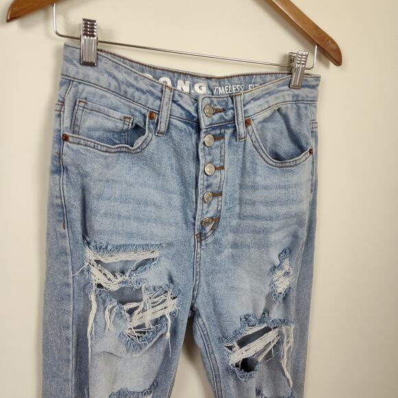 S.O.N.G. BUTTON FLY DESTROYED JEANS TIMELESS FIT WOMEN'S 28 RIPPED DISTRESSED - Picture 3 of 13